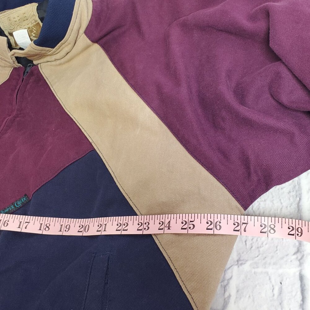 Vintage Cripple Creek Men Jacket Sz XL Colorblock Cotton & Nylon Zip Pockets - Picture 10 of 11
